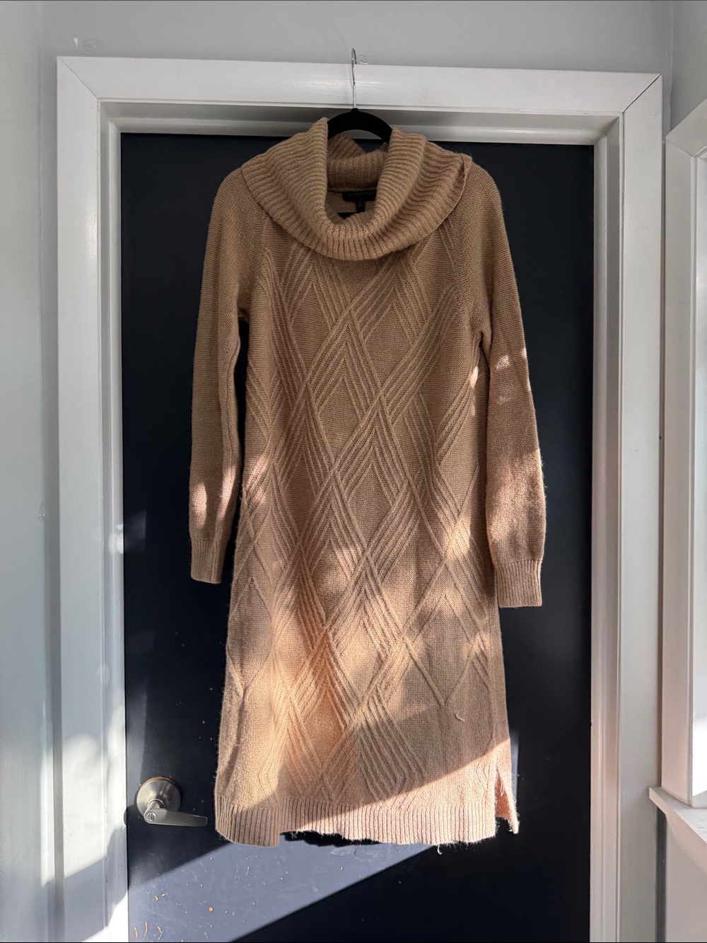 Banana Republic Camel Cowl Neck Sweater Dress